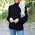 thumbnail image 2 of Viikei Womens Plus Size Tops Womens Turtlenecks Clearance Womens Long Sleeve Tops Fashion Casual Solid Knitted Long Sleeve Turtleneck Tops, 2 of 7