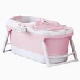 thumbnail image 6 of Puremind Portable Bathtub- 55" Foldable Bathtub for Adults- Collapsible Bathtub with 2 Side Handles and Waterproof Neck Pillow(Pink), 6 of 7