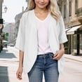 thumbnail image 2 of Teen Girls Sheer Cardigans Summer Lightweight Chiffon Cardigan 3/4 Length Sleeve Boho Floral Beach Beach Cover Ups Zip Knit Uniform Sweaters Size 6-14 Fall Jacket, 2 of 4