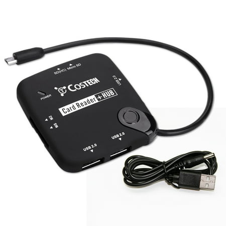 Samsung S4 Sd Card Reader Costech OTG USB HUB and Card Reader, 7 in 1 Micro USB OTG adapter HUB OTG SD/MS/M2/TF Card reader,3 USB 2.0 Adapter HUB for Samsung Galaxy S3 S4 Note 2 Note 3 Note 4 ()