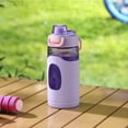 thumbnail image 5 of Your Zone 16 Fluid Ounces Water Bottle, Purple,  Silicone Sleeve, No Straw, Tritan, Reuseable, 5 of 6