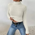 thumbnail image 7 of Womens Clothes Womens Sweaters Fall Turtleneck Long Sleeve Solid Color Crop Sweaters Tops Slim Fit Fall Fashion Pullover Sweater, 7 of 7