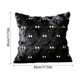 thumbnail image 2 of Halloween Ghost Pillow Cover, Black Faux Rabbit Fur, 1 Piece Decorative Throw Pillow Cover for Halloween Party Indoor Outdoor Sofa Couch Bedroom Living Room Holiday Decoration, 2 of 8