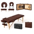 thumbnail image 1 of Cama de Masaje Acolchada Plegable Tipo Portafolio de Altura Ajustable con Estructura de Madera - Camilla Portatil para Masaje Fisioterapia Tatuajes Grande Chocolate, 1 of 5