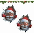 thumbnail image 5 of 3D Break-Through Wall Christmas Wall Stickers - Santa Claus & Christmas Tree Design, Festive Decorations for Holiday Parties, Store Showcases, Living Rooms & Home Interiors, 13.9*15.9in, Red, 5 of 9