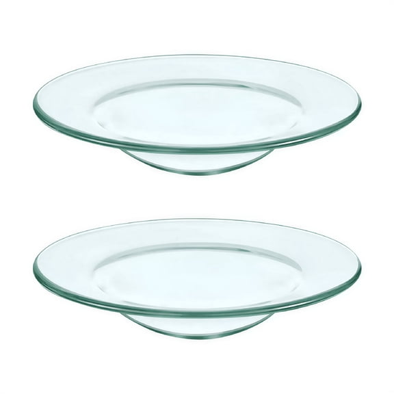 ACDANC 2 Pieces Replacement Oil Warmer Dish Round Glass Dish Wax Melt Candle Warmer Bowl Plate Lid Tray for Aroma Therapy Lamp Electric Lamps Oil and Tart Warmers (4.5 Inches)
