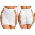 thumbnail image 3 of Xnihocha Womens See Through Mesh Mini Skirt With Shiny Rhinestones Bodycon Style For Clubbing And Party White S, 3 of 6