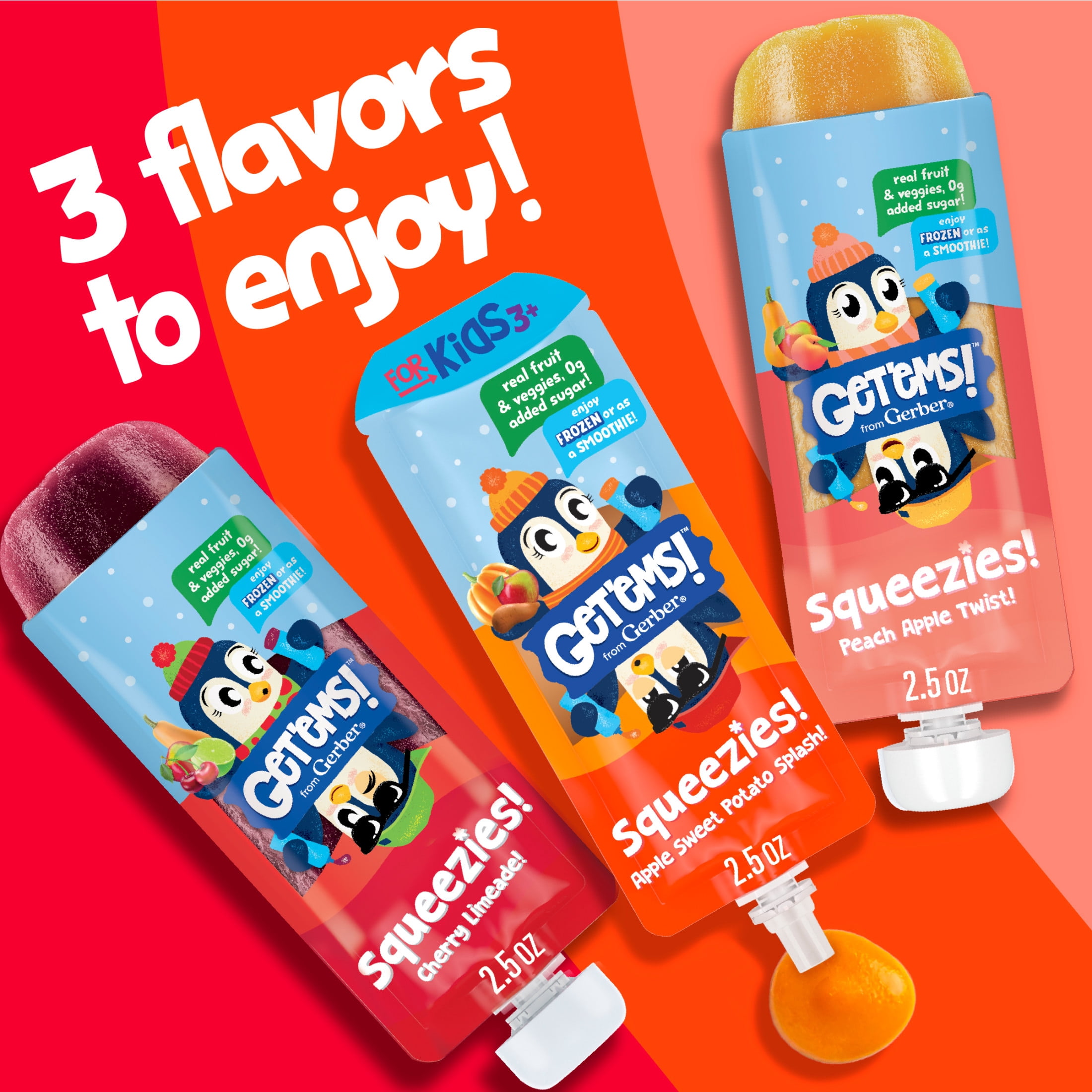 Gerber Get'ems Squeezies, Apple Sweet Potato Smoothie Pouches