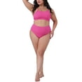 thumbnail image 2 of Agnes Orinda Women's Plus Size 2 Piece Swimsuit Adjustable Spaghetti Straps Tummy Control Swimwear Bikini Bathing Suits 2025 1X Hot Pink, 2 of 5