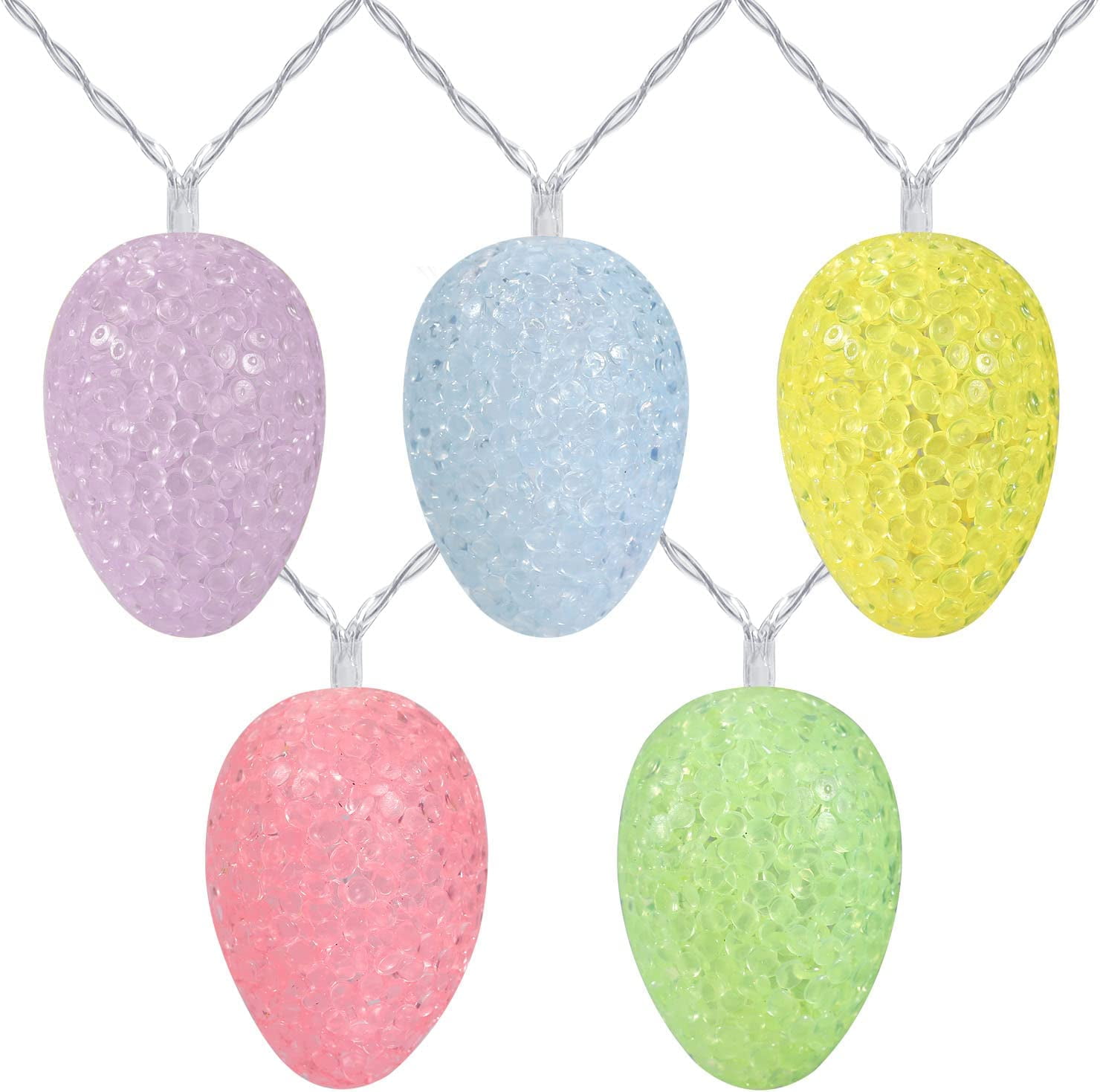 Easter Pastel Lights, 10FT 20LED Rice Egg Decoration Lights, Battery