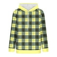 thumbnail image 6 of Ounisa Women's 2025 Fall Long Sleeve Hoodie Plaid Pullover Sweatshirt Lightweight Casual Tops Blouse, 6 of 6