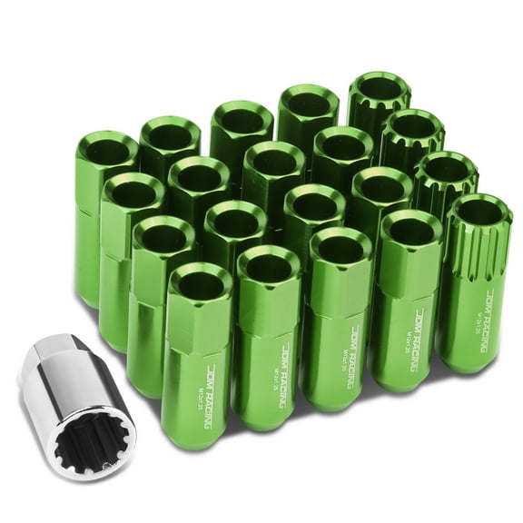 DNA Motoring LN-ZTL-9023-125-GN 16 Piece M12 x 1.25 Aluminum Alloy Wheel Lug Nuts   4 x Lock Nut   1 x Lock Nut Key (Green)