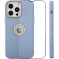 thumbnail image 4 of for iPhone 14 Pro Case Silicone 3 in 1 Case Logo View + 1* Screen Protector Shockproof Protective Anti-Skid Edge Cover iPhone 14 Pro Case -Blue, 4 of 11