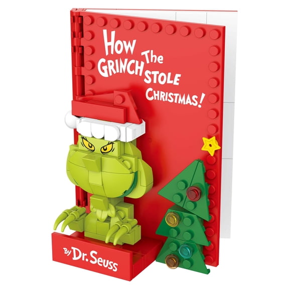 Brickcraft Dr. Seuss How the Grinch Stole Christmas Book Building Kit (133-Piece Set), Buildable Holiday Display, Collectible Gift for Fans Ages 8