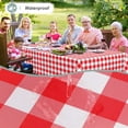 thumbnail image 2 of decorUhome Rectangle Tablecloth, Waterproof Vinyl Flannel Backed Table Cloth, Buffalo Wipeable Plastic Table Cover for Kitchen and Outdoor, Red and White, 52" x 70", 2 of 9