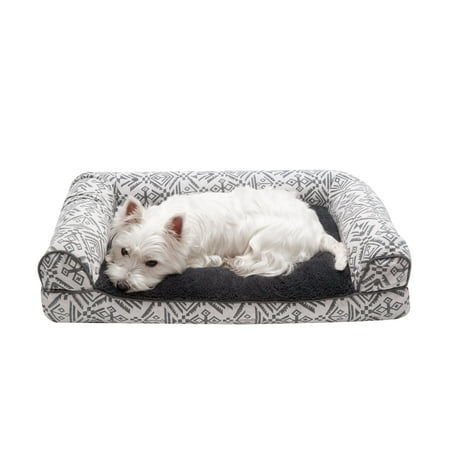 UPC: 0842229119213 | FurHaven Pet Products | Southwest Kilim Pillow Sofa Dog Bed – Boulder Gray Medium