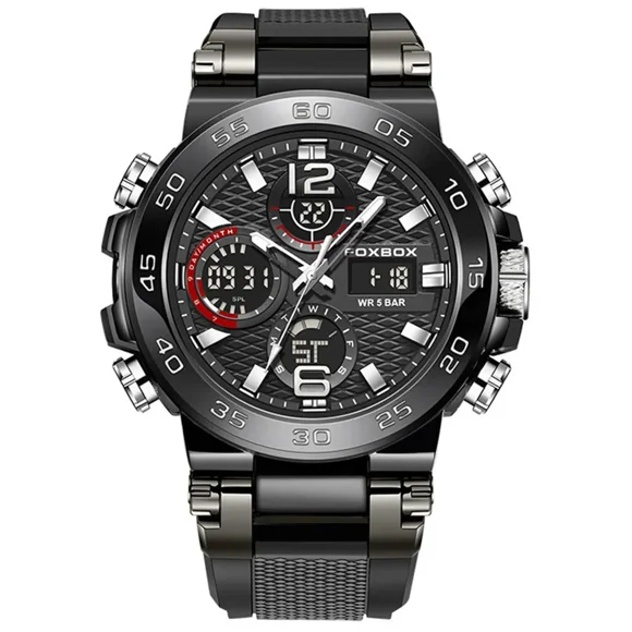 LIGE FOXBOX Men Digital Watch Big Dial Countdown Wristwatch Boys Sport Watches