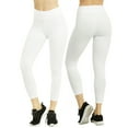thumbnail image 1 of Women & Plus Soft Cotton Active Stretch Capri Length Lightweight Leggings (2PK-White/White, 3X), 1 of 3