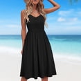 thumbnail image 4 of Vestido De Playa Con Tiras Vestido de playa de verano Vestido casual sin mangas Vestido simple para fiesta (Negro L) Kuymtek para Mujer Negro T S, 4 of 8