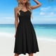 thumbnail image 4 of Vestido De Playa Con Tiras Vestido de playa de verano Vestido casual sin mangas Vestido simple para fiesta (Negro M) Kuymtek para Mujer Negro T XXL, 4 of 8