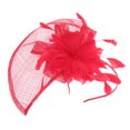 thumbnail image 1 of Señora de s mujeres nupcial Fascinator Cóctel Sombreros s Diadema Rojo Zulema Tocado de Gatsby de los años 20, 1 of 8