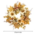 thumbnail image 1 of yulier Fall Wreath 15 Inch Maple Leaf Floral Wreath for Front Door Front Porch Window Wall Decor, Thanksgiving Wreath Festival Celebration, 1 of 2