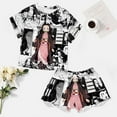 thumbnail image 5 of Demon Slayer Nezuko Women Pajamas Set Loungewear Sleepwear 2 Piece PJ Sets, 5 of 8