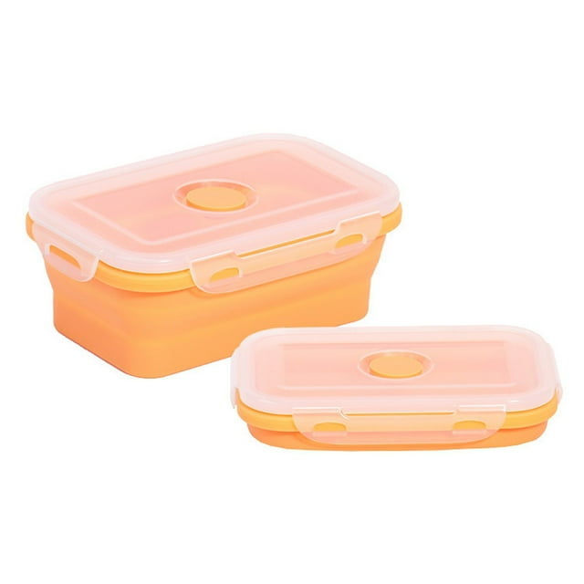 Lunch Box Containers, 350ml Silicone Folding Food Grade Box for Office and School Meals