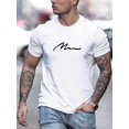 thumbnail image 1 of Trendy Letter Graphic Print Men's Creative Top, Casual Short Sleeve Crew Neck T-shirt, Men's Clothing For Summer Outdoor, Casual Sporty Tee, Comfy Tee, 1 of 6