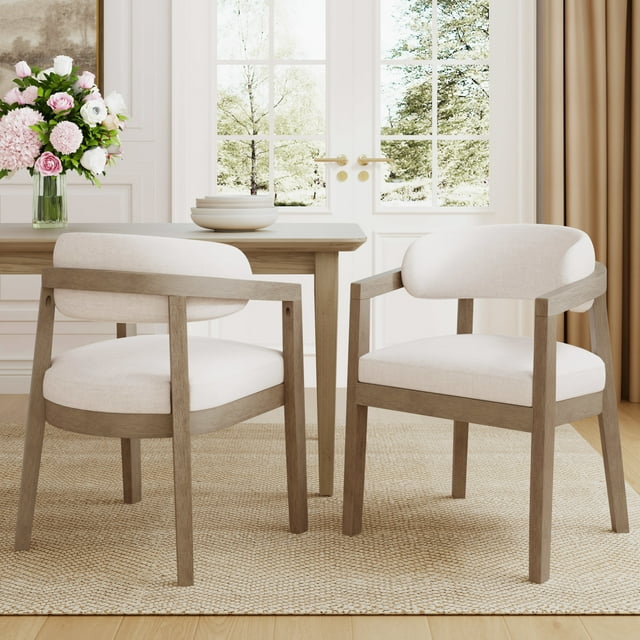 Christopher Knight Home Modern Dining Chairs, Open-Back, Solid Wood Frame, Light Ash, Set of 2