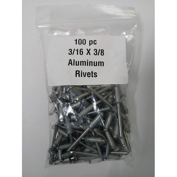 Aluminum Rivets 3/16" x 3/8" 100pc