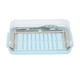 thumbnail image 1 of Caja de acero inoxidable para cortar mantequilla, contenedor para guardar queso con tapa transparente para cocina, chasis azul, 1 of 14