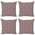 thumbnail image 1 of Ambesonne Geometric Throw Pillow Cover 4 Pack, Oval Mosaic, 18", Red Black, 1 of 2