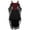 Red, variant on Women's Dresses,Ladies Gothic Style Oversized Sleeves Irregular Splicing Halloween Witch Suspender Straps Zip Ties Jumpsuit Long Skirt Black M