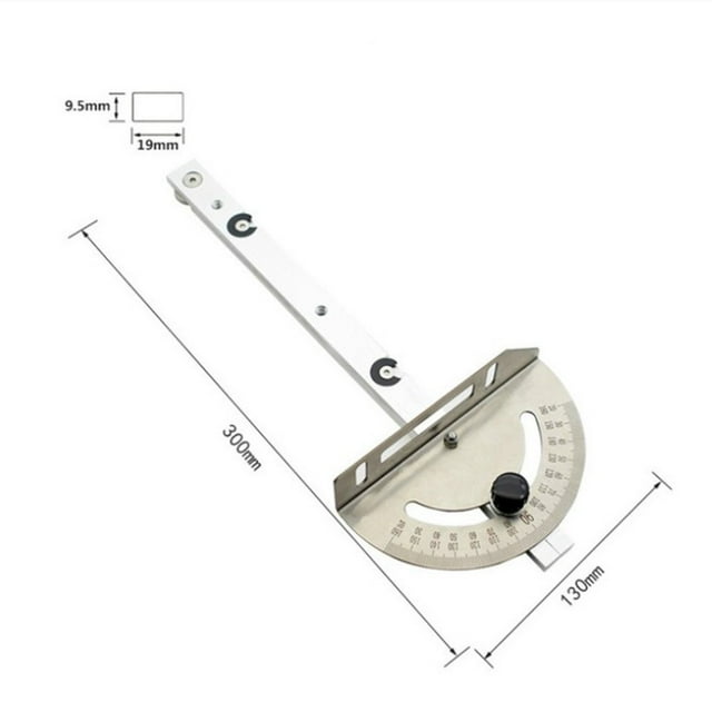 Woodworking Table Saw Adjustable Angle Ruler Miter Gauge with Track Stop Backer