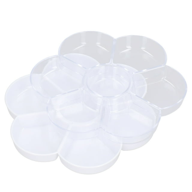 Paleta De 7 Agujeros De Plástico Grueso Lavable En Forma De Ciruela, Paleta En Caja De Acuarela Para Proyectos De Manualidades De Pintura De Estudio