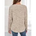 thumbnail image 5 of ANYJOIN Womens Long Sleeve Tunic Tops Pleated Square Neck Casual Loose Fit Blouse Shirt, 5 of 5