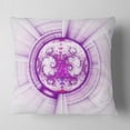 thumbnail image 2 of Designart Glowing Bright Purple Fractal Flower - Abstract Throw Pillow - 16x16, 2 of 5