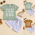 thumbnail image 3 of Gerichy Toddler Baby Boy Clothes Short Sleeve Tops Stretch Pants Playwear Set Toddler Boy Summer Party Pants Set Letter Prints T Shirt Pullover Tops Shorts Kids Outfits, 3 of 4