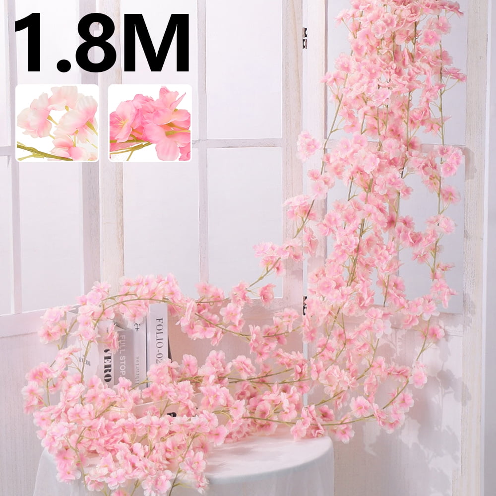 Artificial Cherry Blossom Branch Fake Flower Plant Wedding Wall Party Home Decor