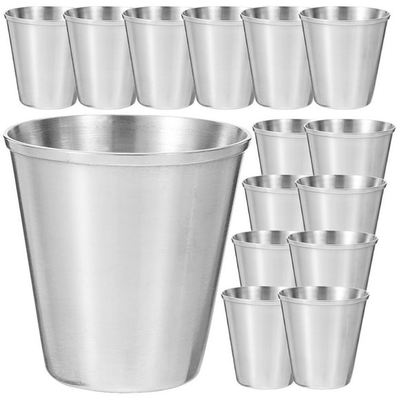 18 piezas de copas de acero inoxidable con vasos de metal para beber pintas destrozadas tazas de bebida (30 ml)