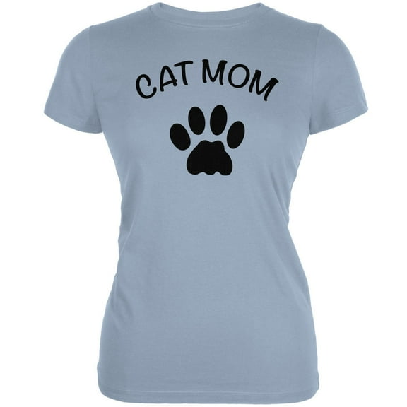 Mother's Day - Cat Mom Light Blue Juniors Soft T-Shirt - Small