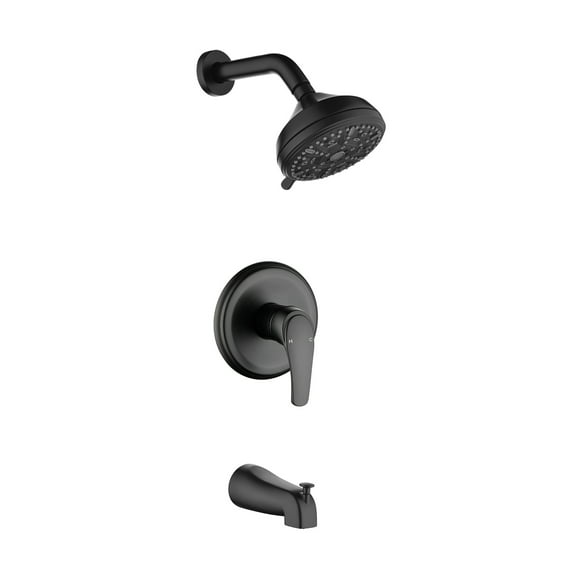 Cobbe Matte Black Shower Faucet Set with 10 Settings Shower and Tub Spouts Single Handle Wall Mounted Shower Tub Set with Valve