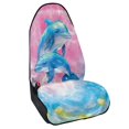 thumbnail image 2 of POLERO 1 Pack Car Seat Towel Cover Easy Install, Compatible with Van Truck Car Interior Plush Microfiber Car Seat Cover Watercolor Two Dolphins, 2 of 7