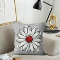 thumbnail image 5 of Wine Red Daisy Pillow Covers 16x16 Set of 2, Red and Gray Outdoor Throw Pillow Covers Spring Summer Floral Pillowcase Accent Home Decorations Cushion Case for Living Room Bedroom, 5 of 6