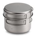 thumbnail image 3 of 1100ML / 1600ML Titanium Pot Pan Set Super Lightweight Camping Cookware Set Portable Cooking Tool with Folding Handle, 3 of 7