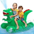 thumbnail image 1 of Flotador inflable con diseño de dinosaurio para piscina, 72 cm, con rociador, 1 of 5