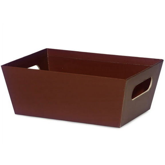 Pack Of 6, Solid Chocolate Large Wide Base Tray 5.5" X 7.5"X 3.5" For Gourmet Gift Baskets, Food Baskets