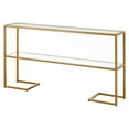 thumbnail image 4 of Evelyn&Zoe Errol 55" Wide Rectangular Console Table with Glass Top in Gold, 4 of 5