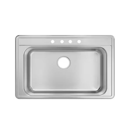 Glacier Bay 33 in. Drop-In Single Bowl 20 Gauge Stainless Steel Kitchen Sink